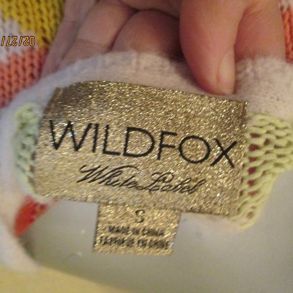 Wildfox White Free People Label Distressed Oversized Pullover Sweater - Picture 6 of 6